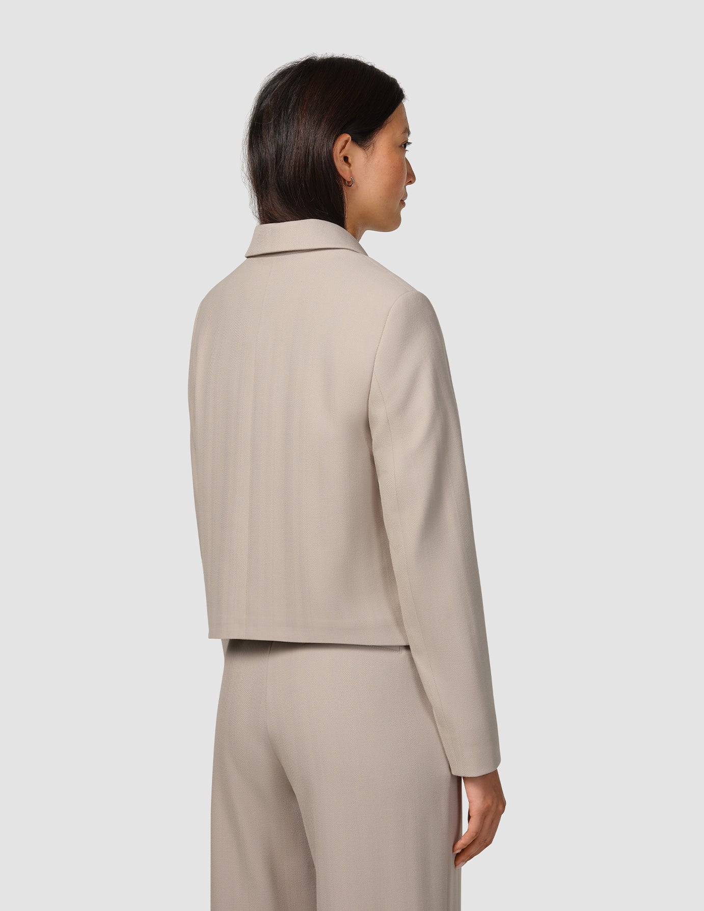 Serene Set Greige Wide Fit Pants & Short Jacket